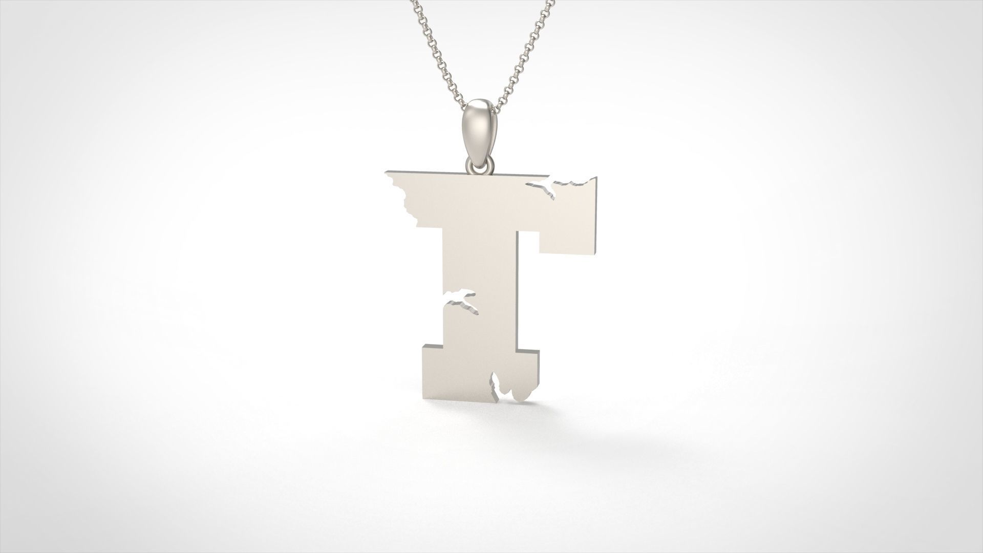 Model 944 T Crack Initial Letter Alphabet Pendant 3D print model_3