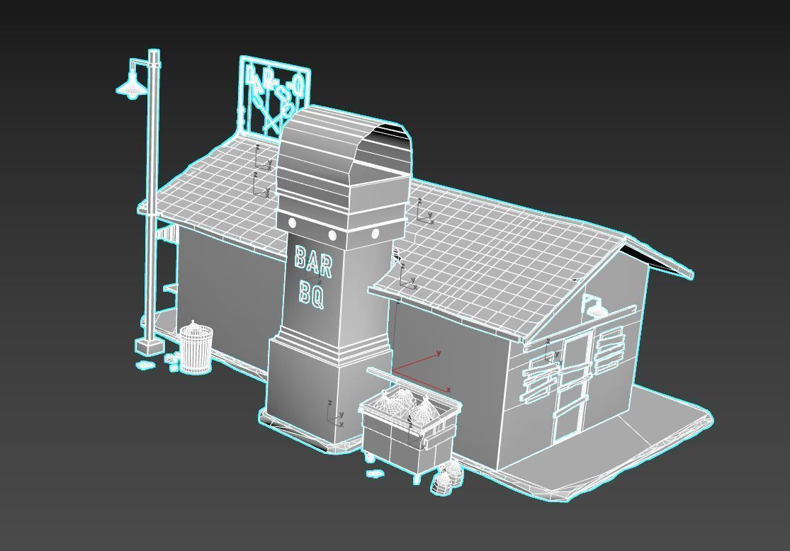 Abandoned Barbeque Restaurant 3D model_12