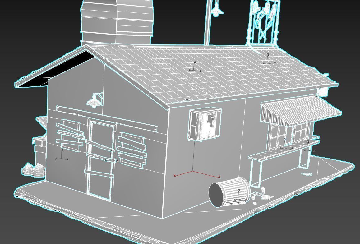 Abandoned Barbeque Restaurant 3D model_11