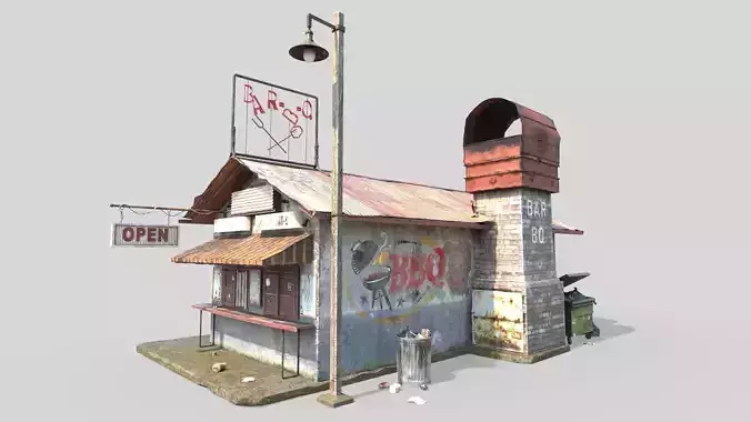 Abandoned Barbeque Restaurant 3D model