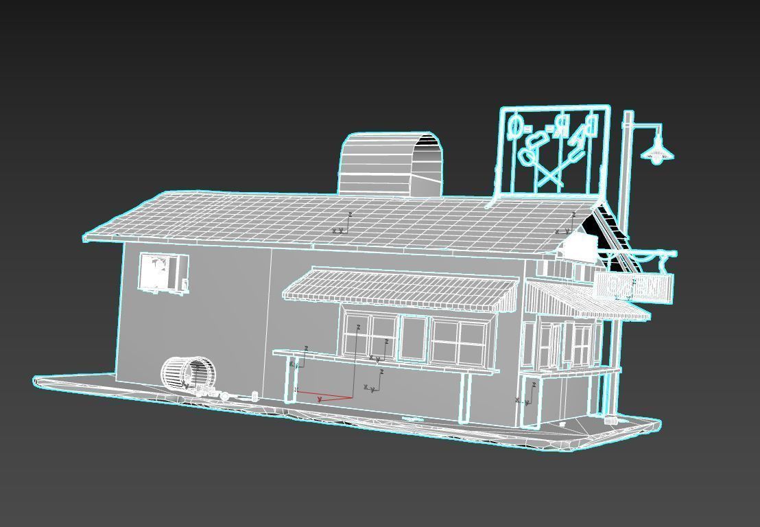 Abandoned Barbeque Restaurant 3D model_13