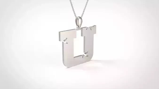 Model 945 U Crack Initial Letter Alphabet Pendant 3D print model