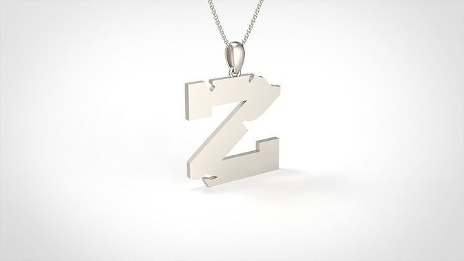 Model 948 Z Crack Initial Letter Alphabet Pendant 3D print model