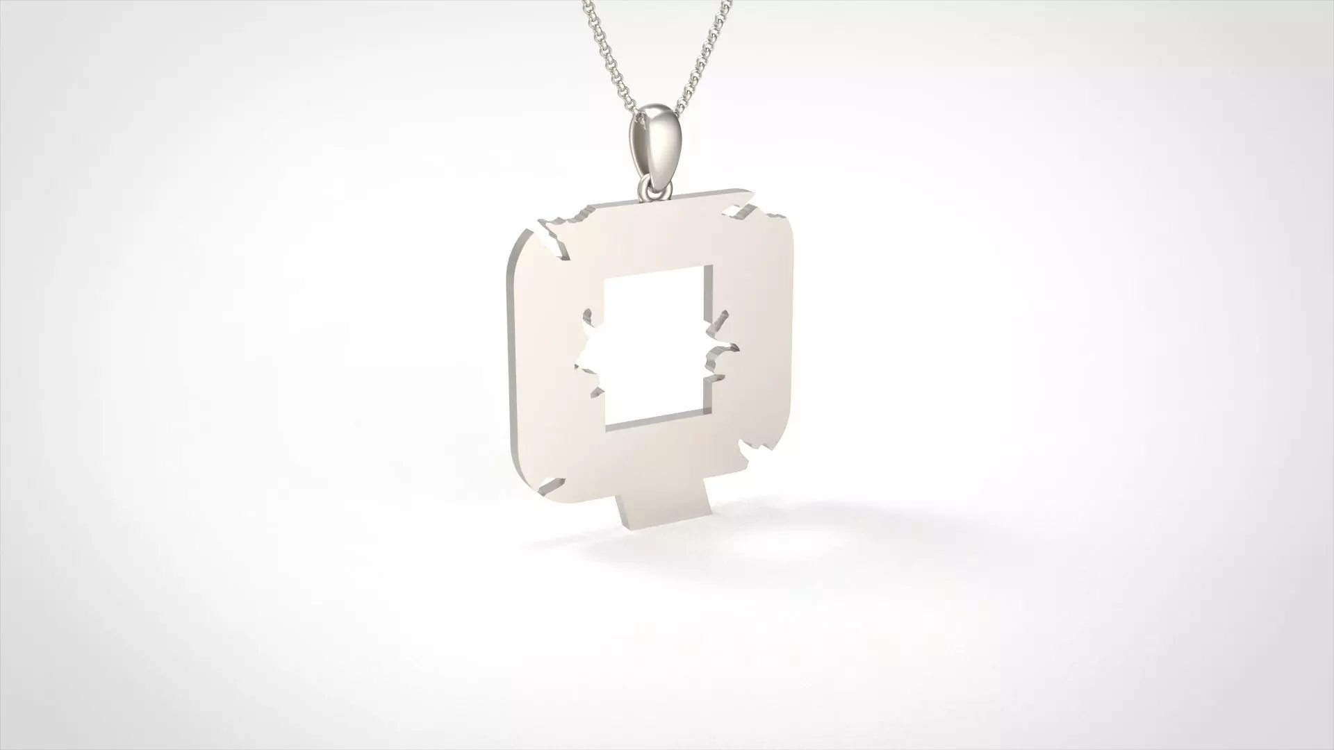 Model 951 Q Crack Initial Letter Alphabet Pendant 3D print model