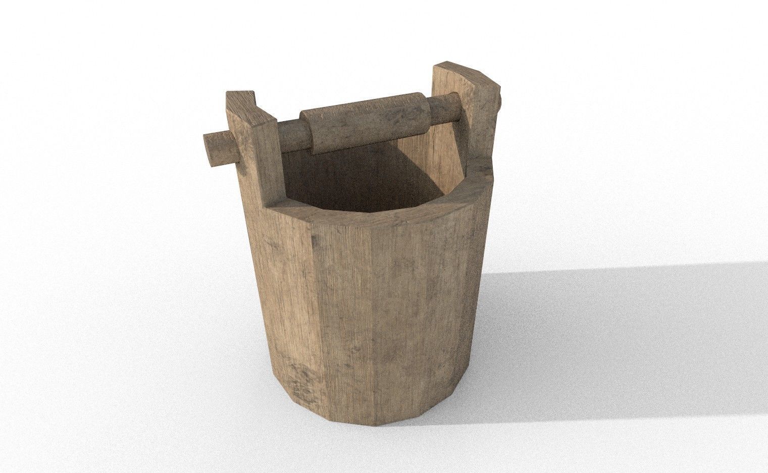 wood Bucket VR Low-poly 3D model_5
