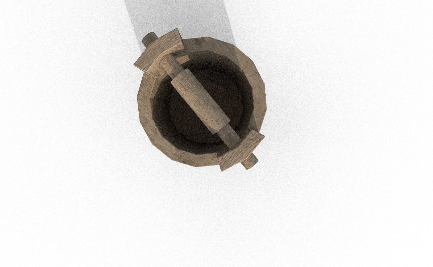 wood Bucket VR Low-poly 3D model_7