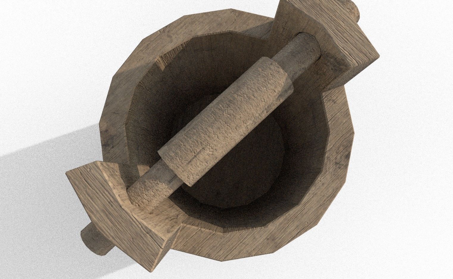 wood Bucket VR Low-poly 3D model_1