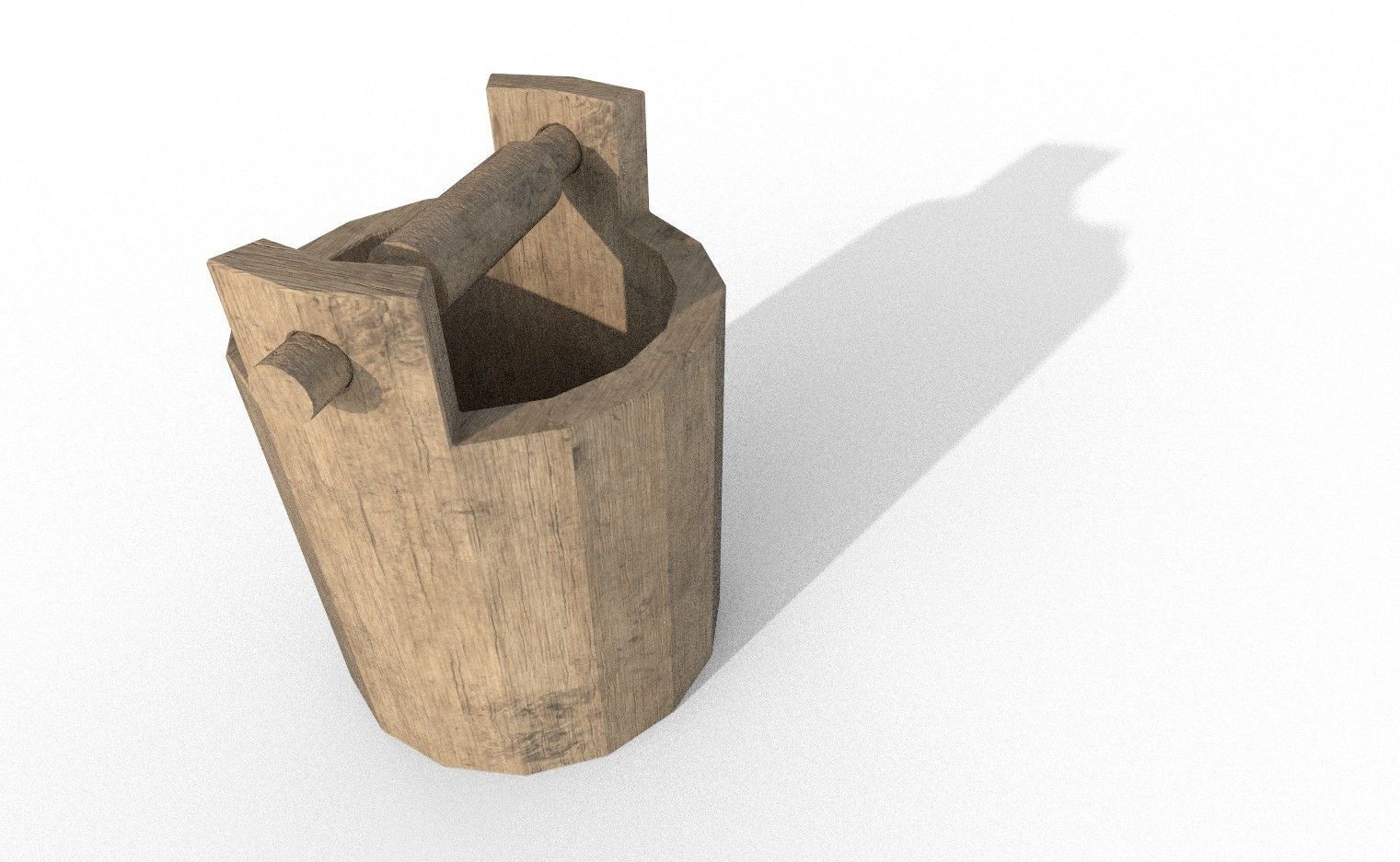 wood Bucket VR Low-poly 3D model_6