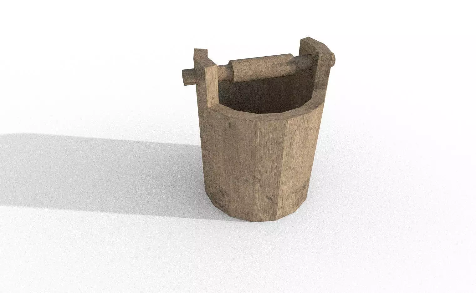 wood Bucket VR Low-poly 3D model_0