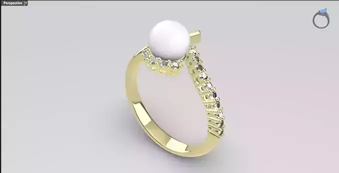 pearl row stone ring