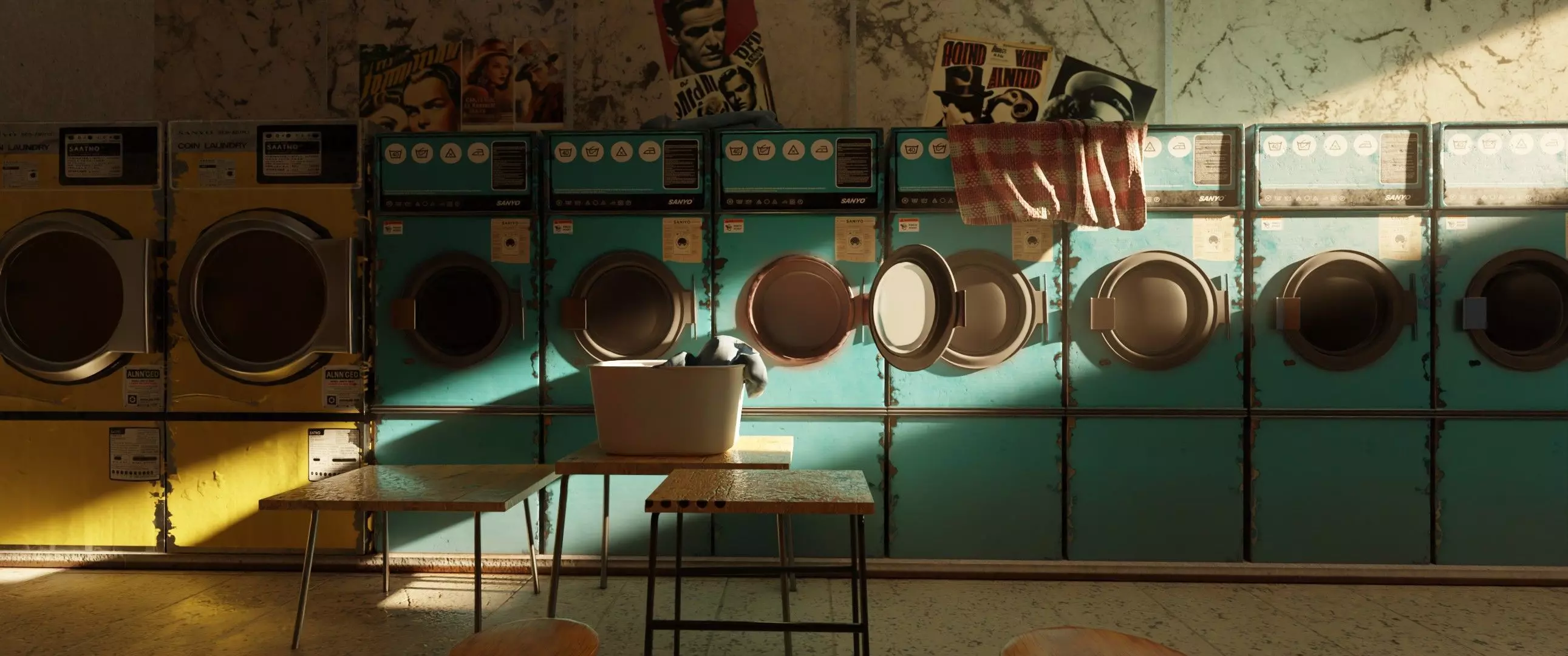 Public Laundry washing machine Model  Low-poly 3D model_1