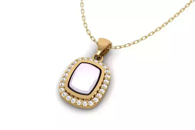 Pearl and Diamond Pendant P 069