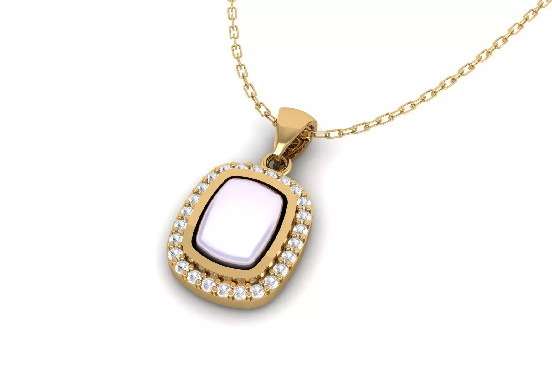 Pearl and Diamond Pendant P 069 3D print model