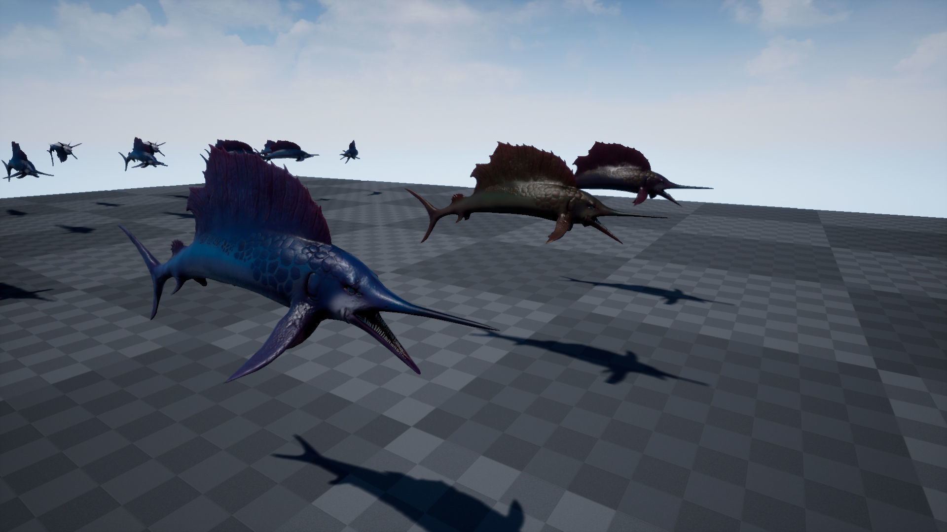 Fish low poly - Marlin Sailfish fish - ocean horror - monster 3 Low-poly 3D model_19