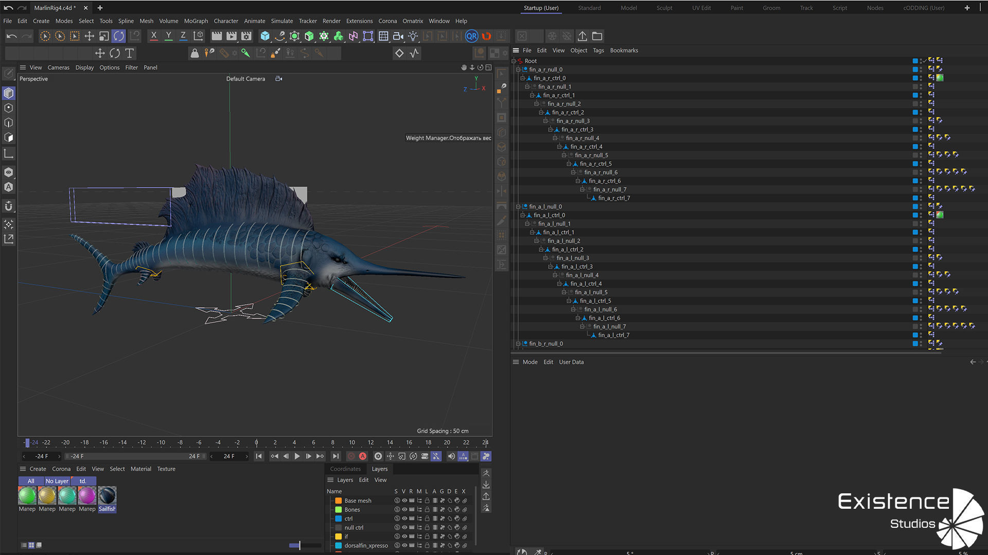 Fish low poly - Marlin Sailfish fish - ocean horror - monster 3 Low-poly 3D model_9