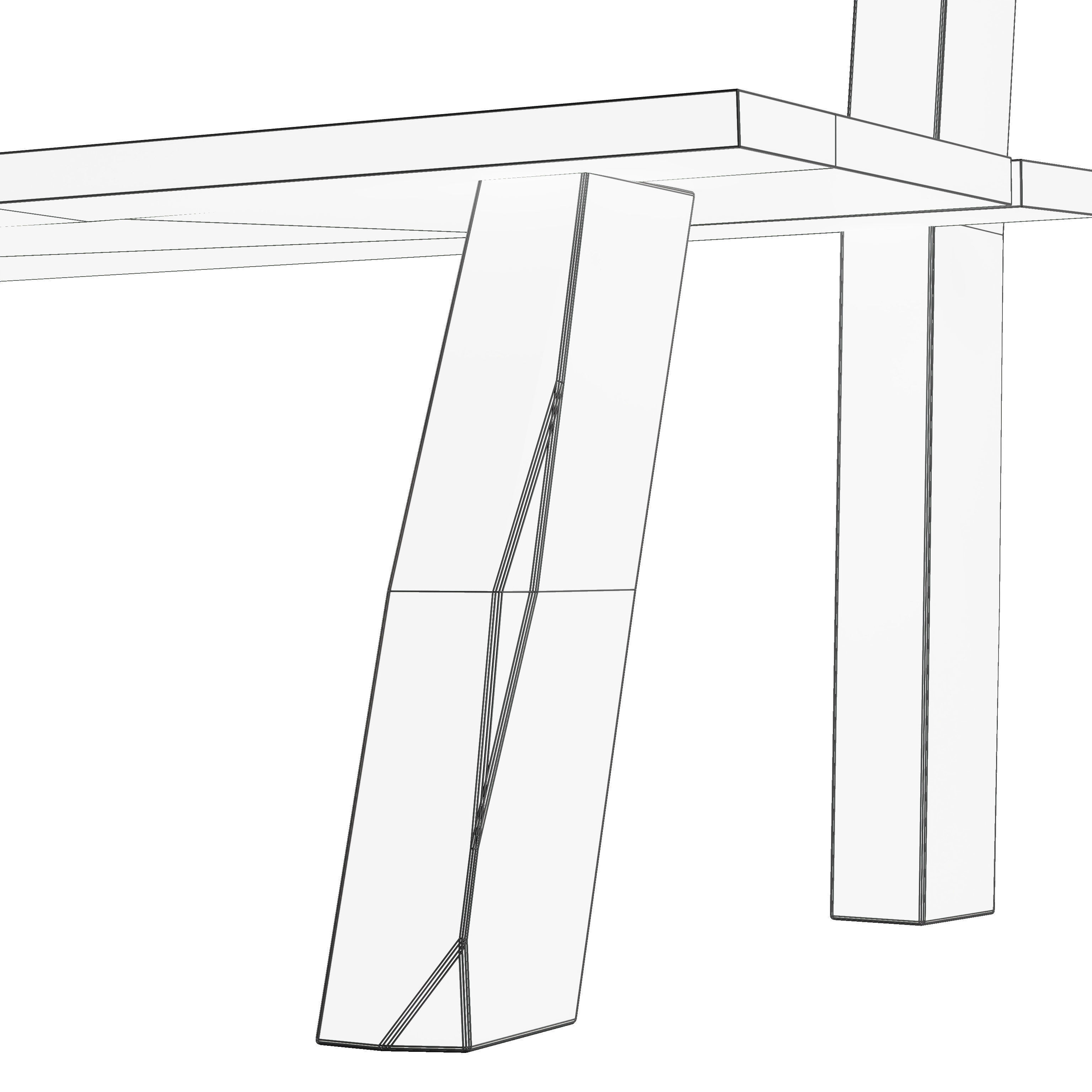 Old Bench Low-poly Free low-poly 3D model_8