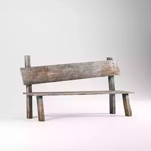 Old Bench Low-poly Free low-poly 3D model