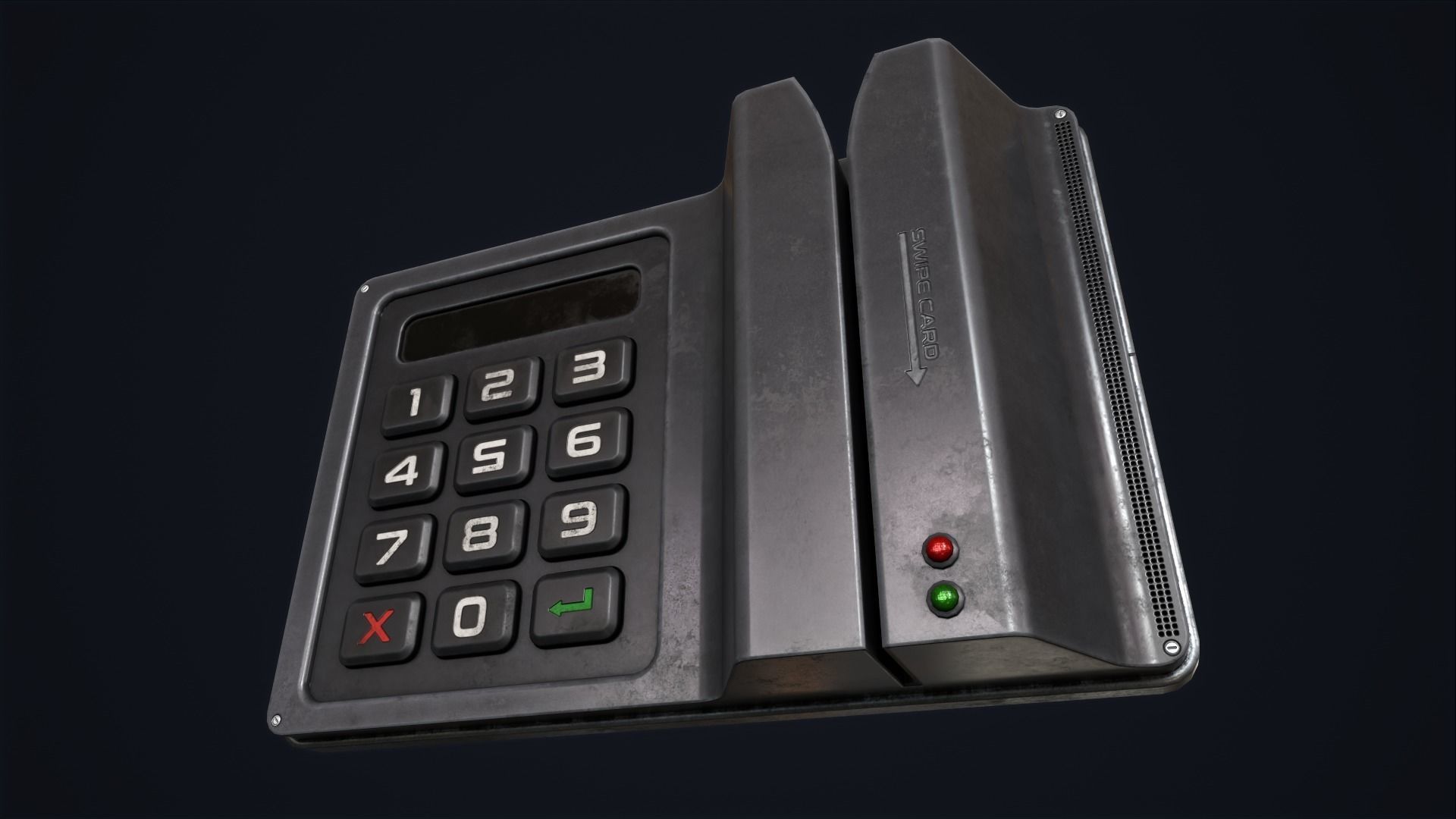Code lock and key card Low-poly 3D model_12