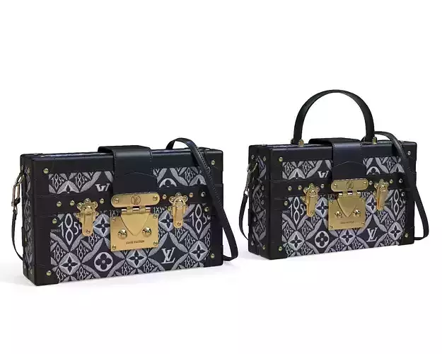 Louis Vuitton Petite Malle Black 1854 Low-poly 3D model
