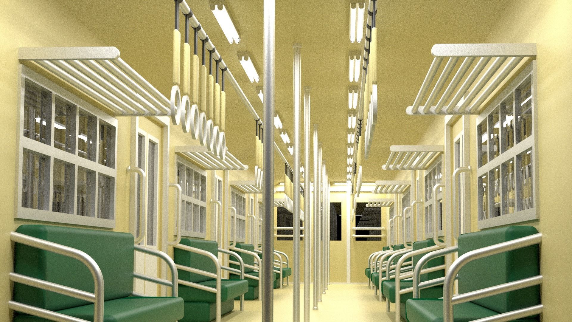 Cartoon Subway Metro Interior 3D model_3