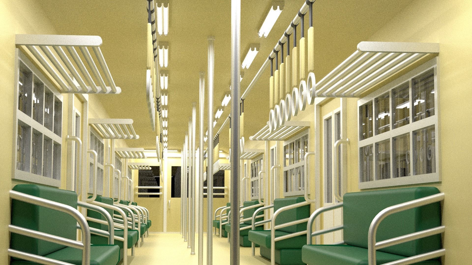 Cartoon Subway Metro Interior 3D model_1