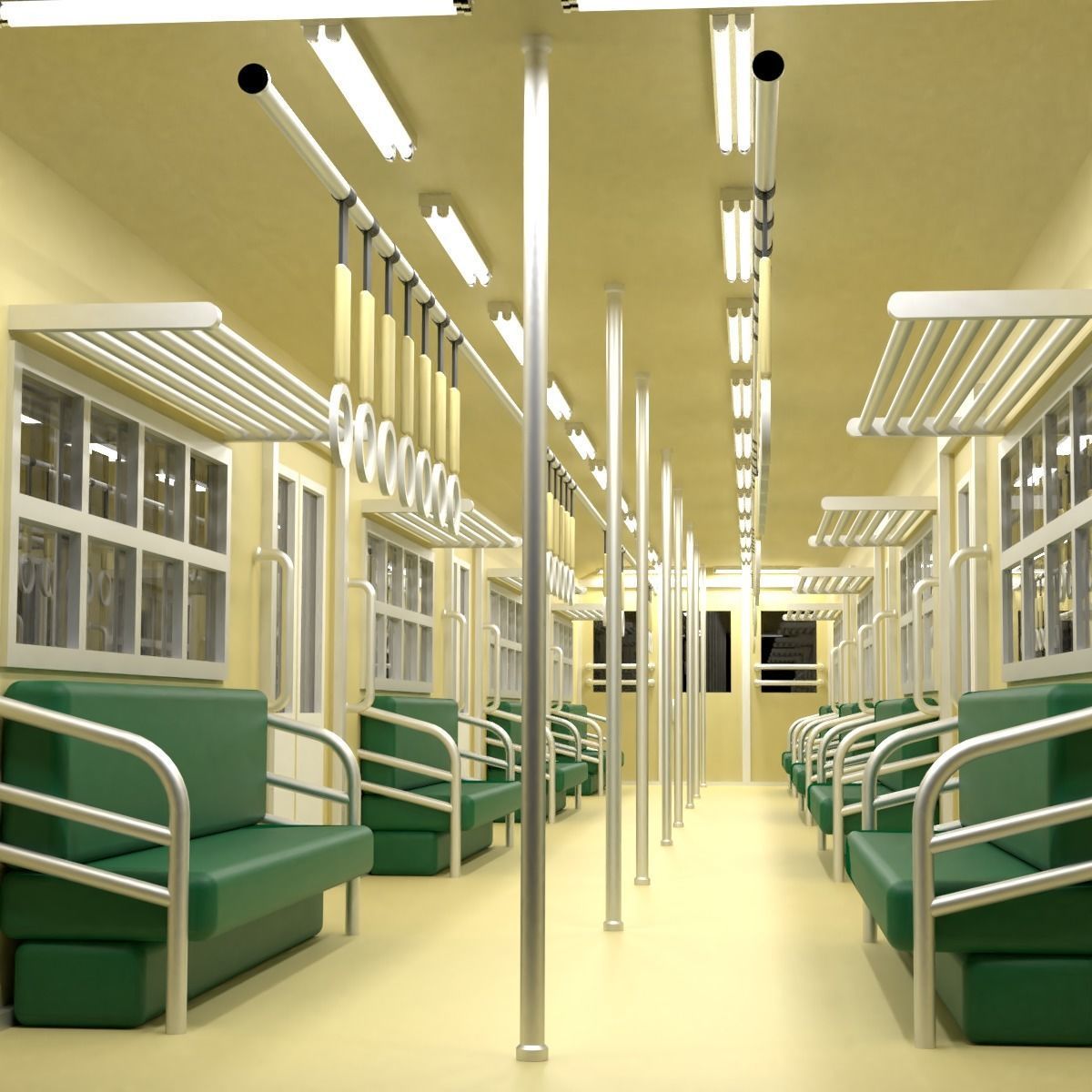 Cartoon Subway Metro Interior 3D model_7