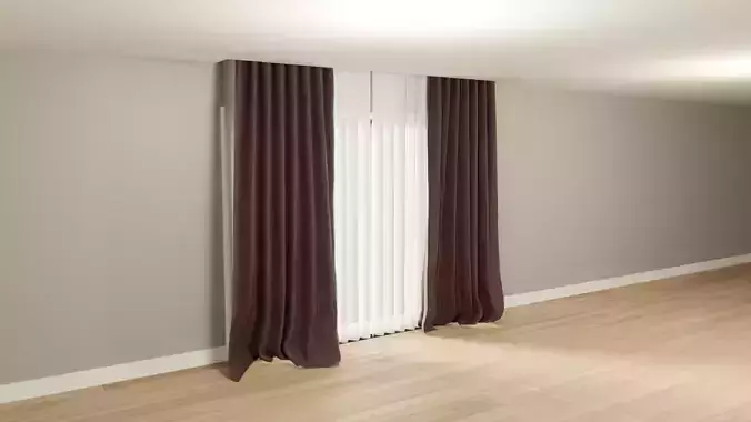 Modern curtains - model 2 Free 3D model