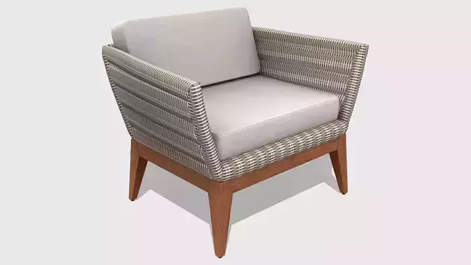 White Rattan Outdoor Chair