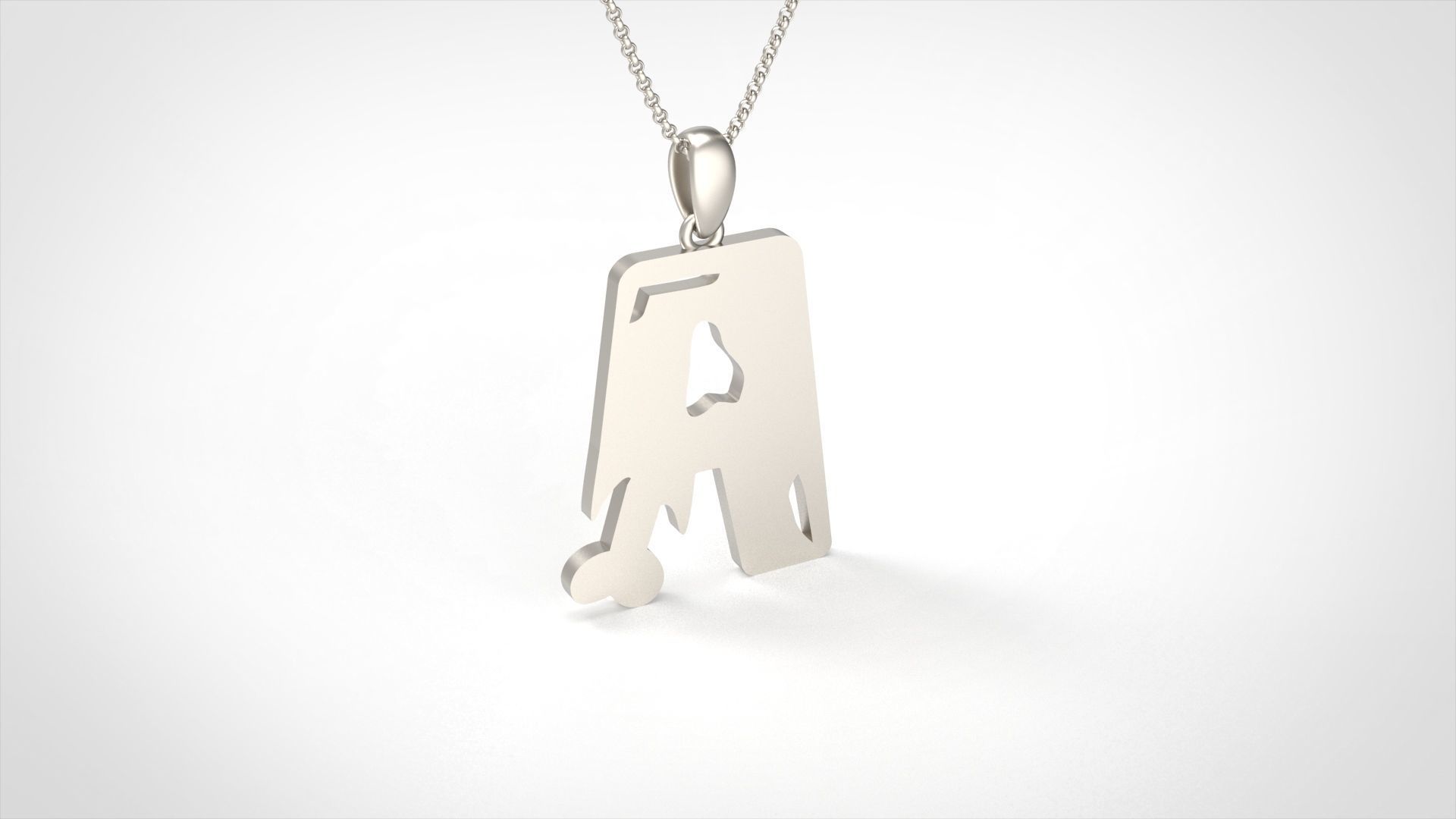 Model 952 A Zombie Initial Letter Alphabet Pendant 3D print model_2