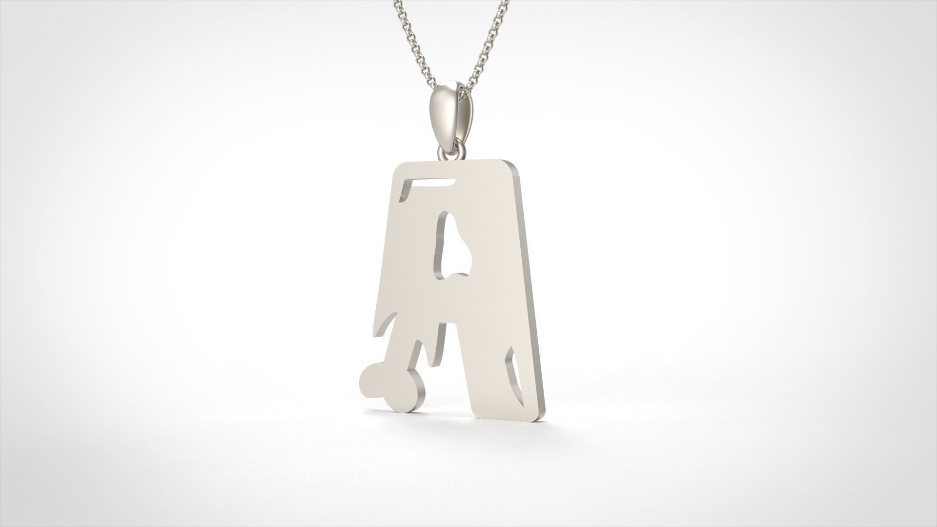 Model 952 A Zombie Initial Letter Alphabet Pendant 3D print model_4