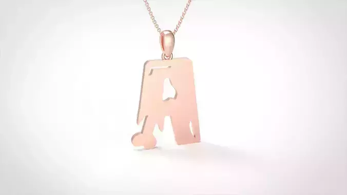 Model 952 A Zombie Initial Letter Alphabet Pendant 3D print model