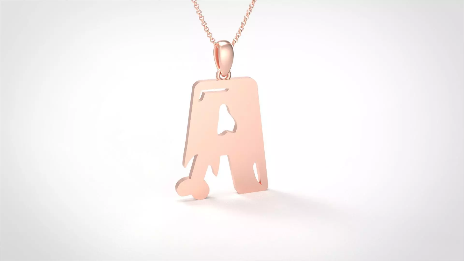 Model 952 A Zombie Initial Letter Alphabet Pendant 3D print model_0