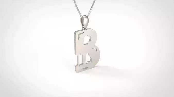 Model 953 B Zombie Initial Letter Alphabet Pendant 3D print model