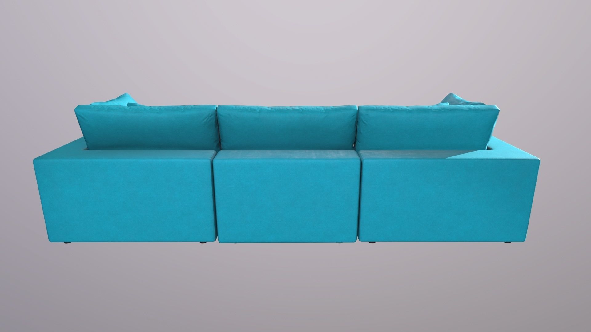 Teal Couch Low-poly 3D model_4