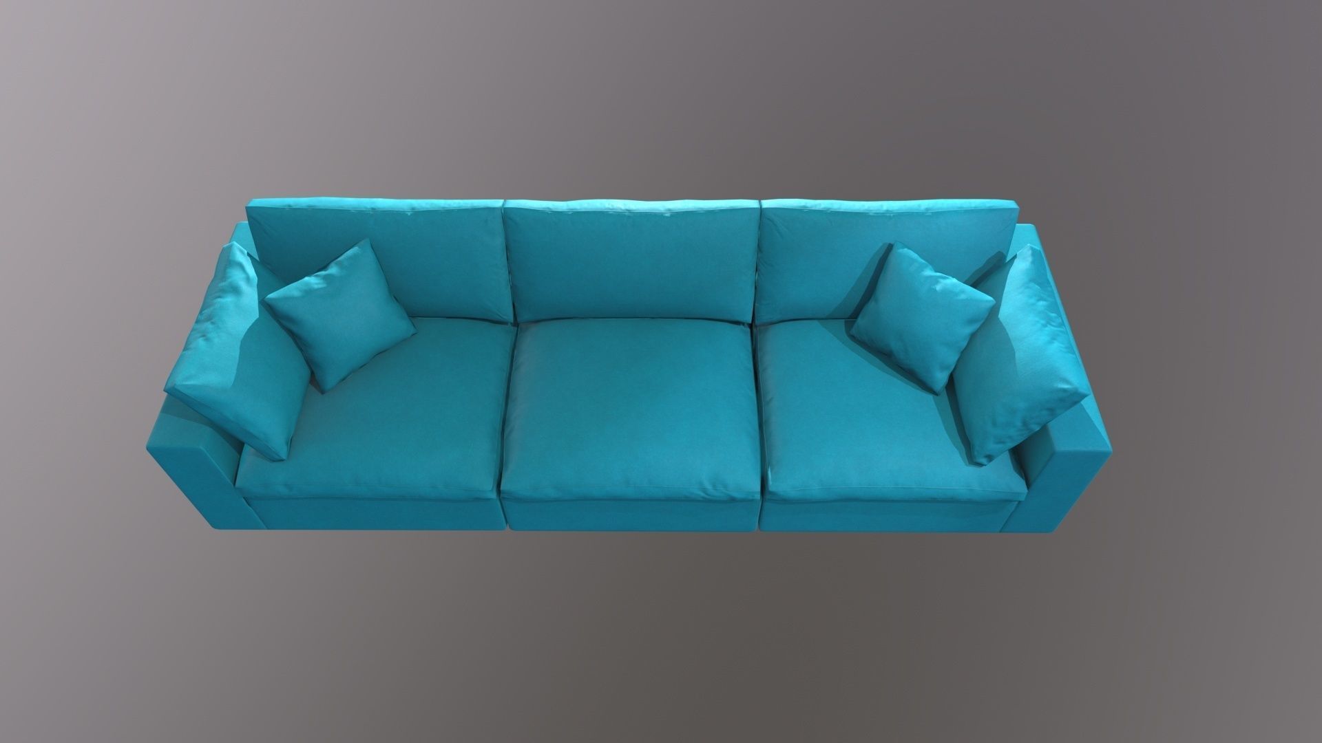 Teal Couch Low-poly 3D model_5
