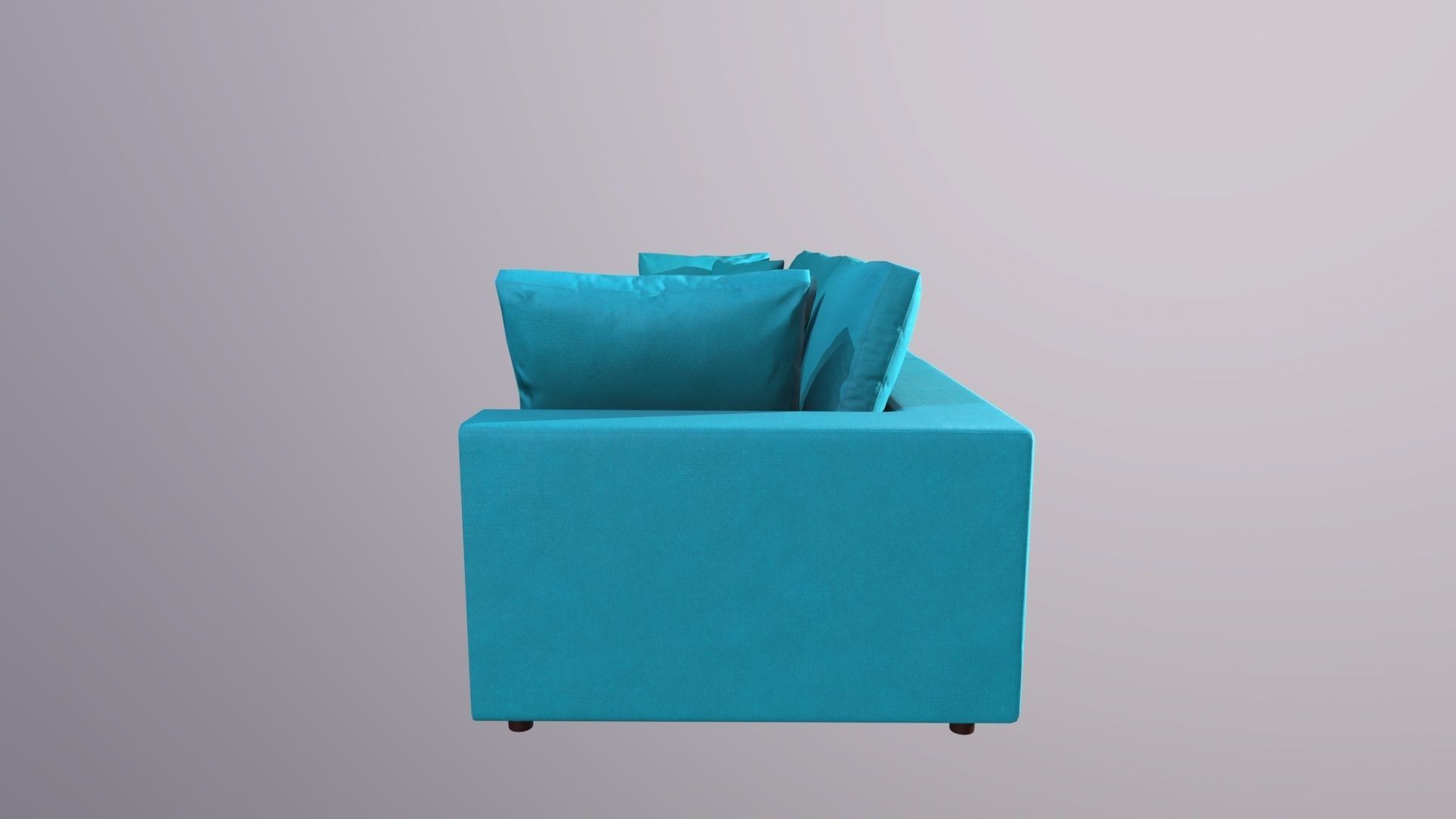 Teal Couch Low-poly 3D model_6