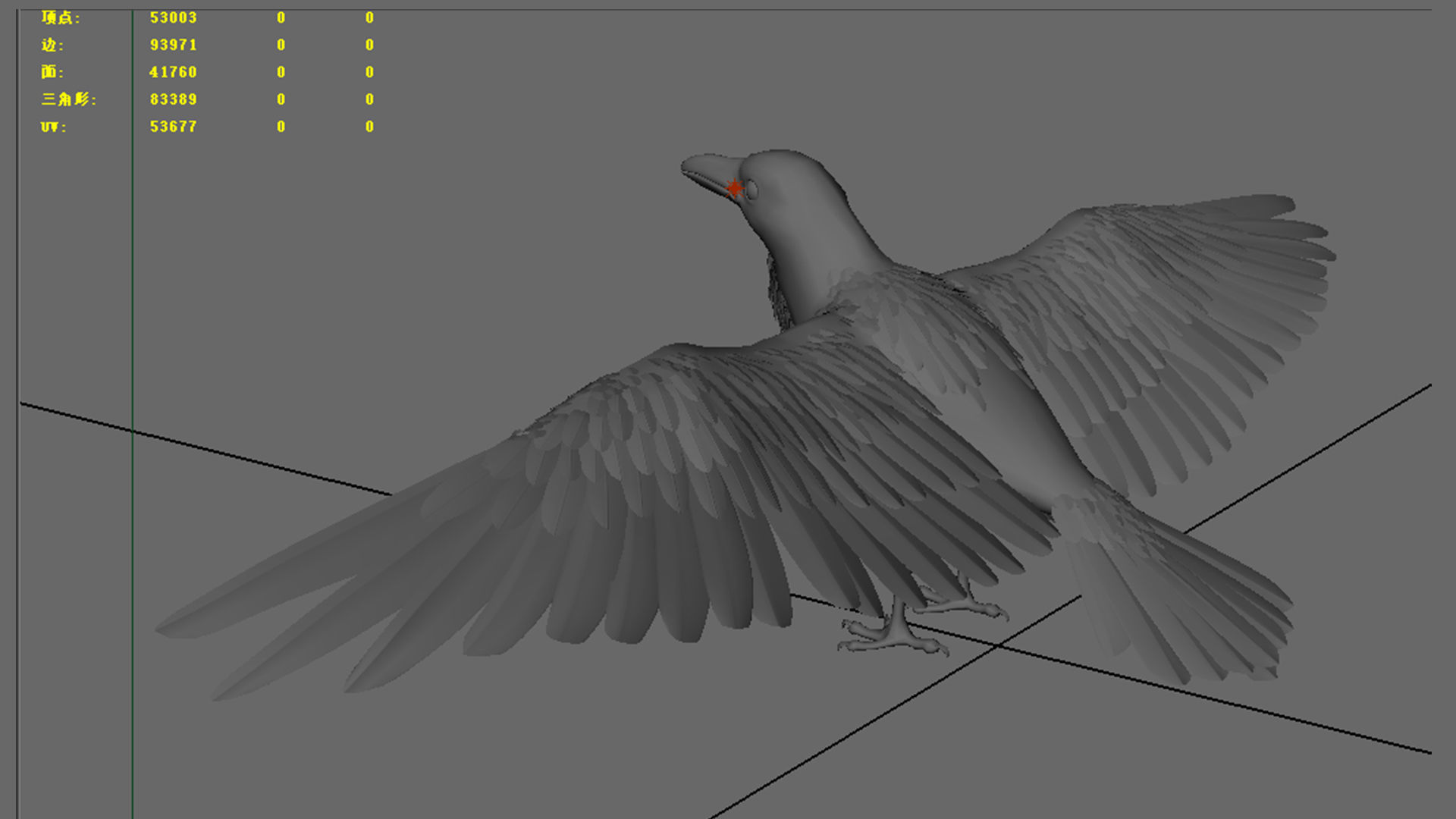 Crow Bird Dove 3D model_4