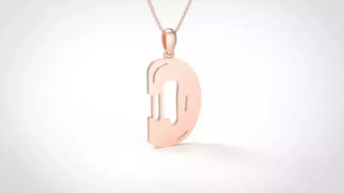 Model 955 D Zombie Initial Letter Alphabet Pendant 3D print model