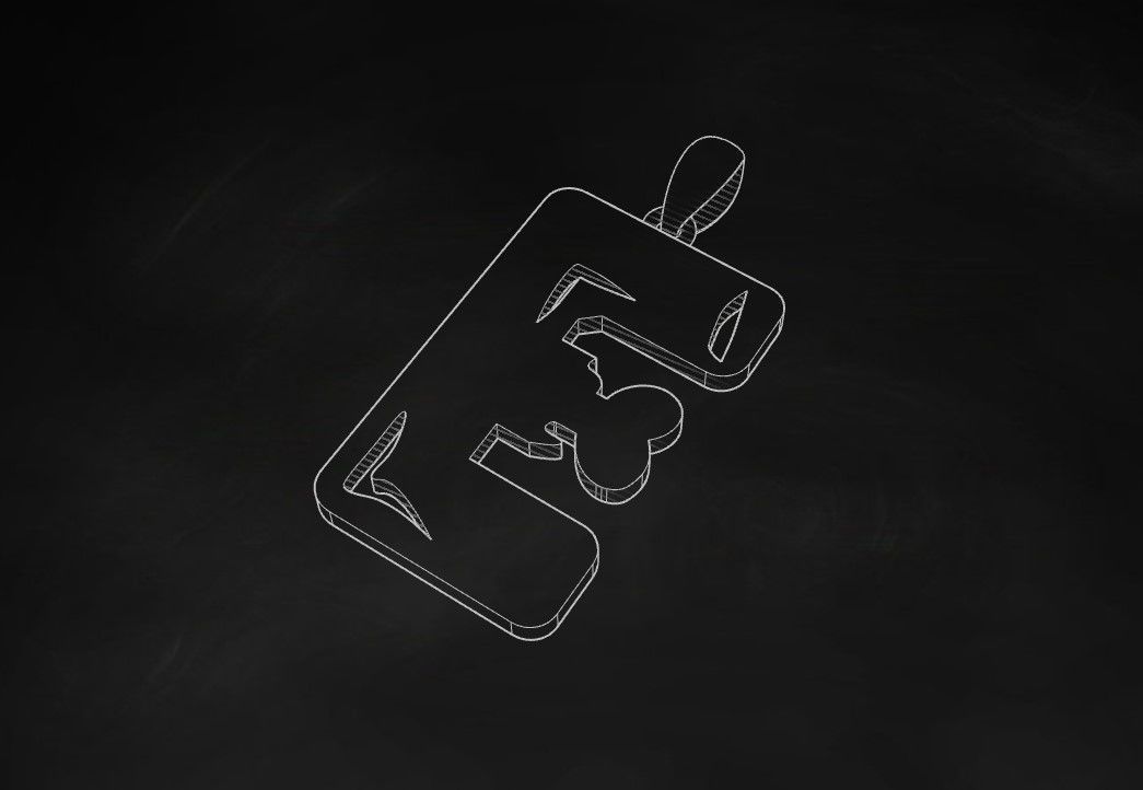 Model 956 E Zombie Initial Letter Alphabet Pendant 3D print model_9