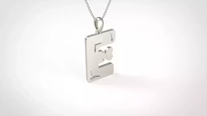 Model 956 E Zombie Initial Letter Alphabet Pendant 3D print model