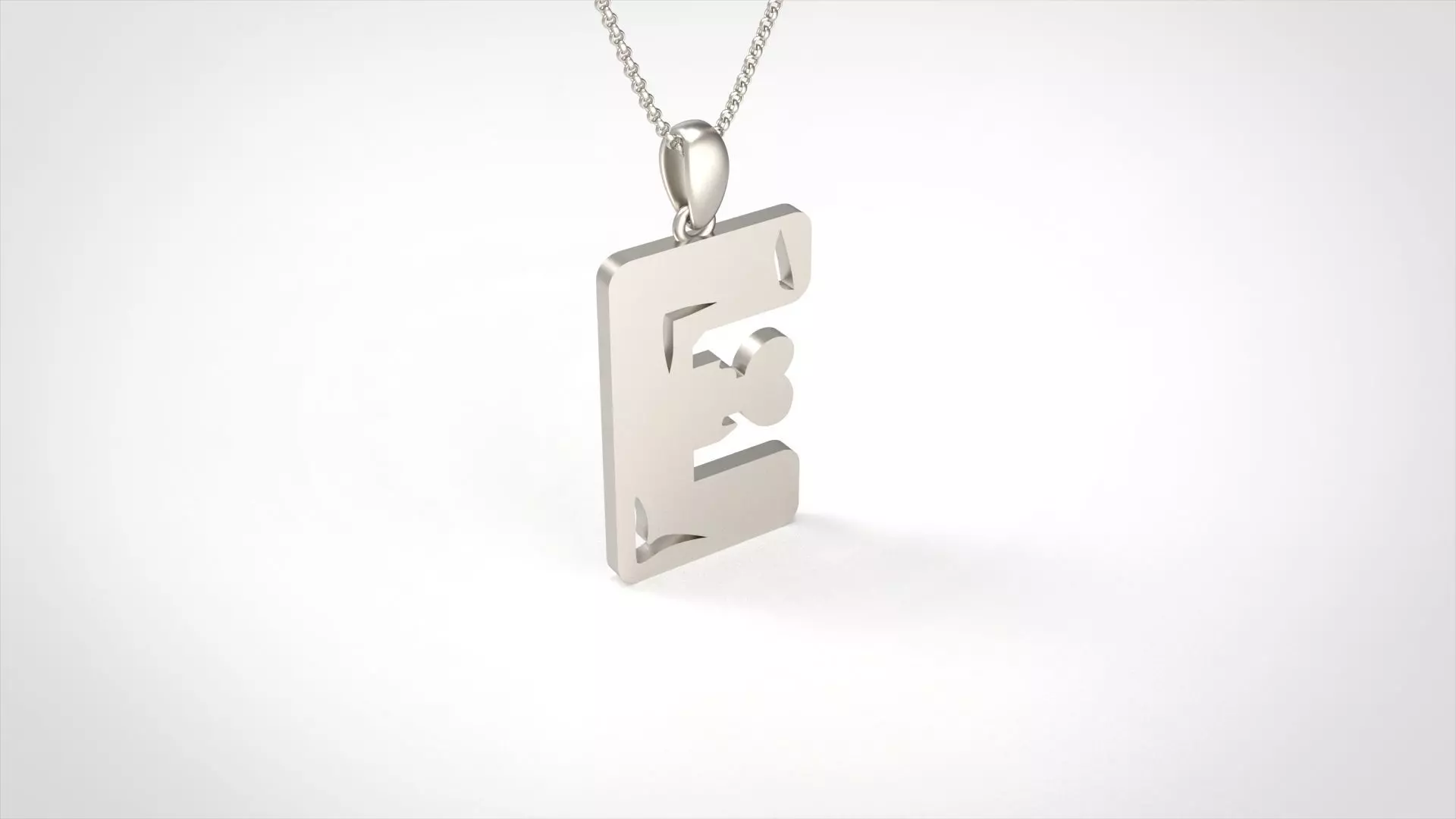Model 956 E Zombie Initial Letter Alphabet Pendant 3D print model_0