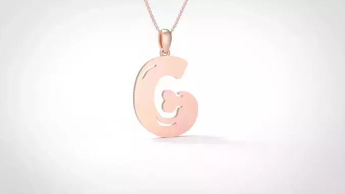 Model 958 G Zombie Initial Letter Alphabet Pendant 3D print model