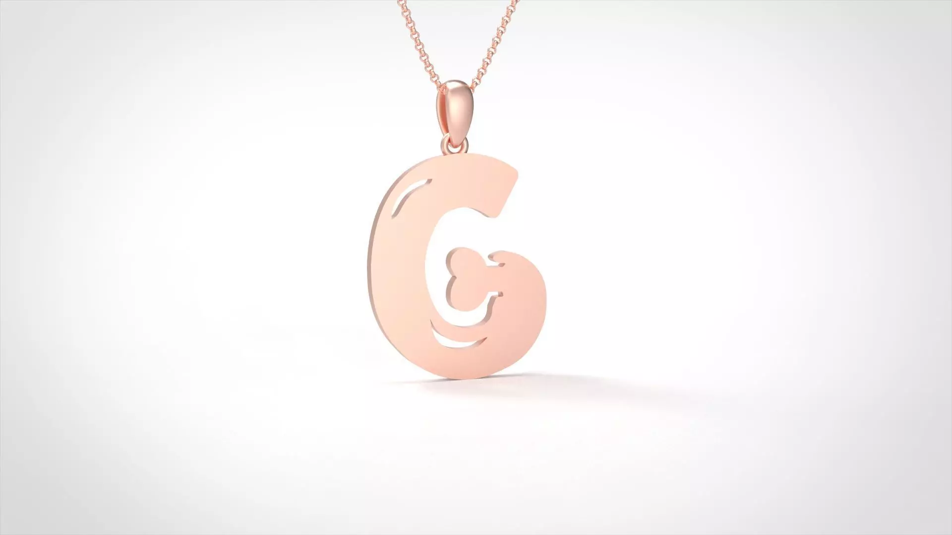 Model 958 G Zombie Initial Letter Alphabet Pendant 3D print model