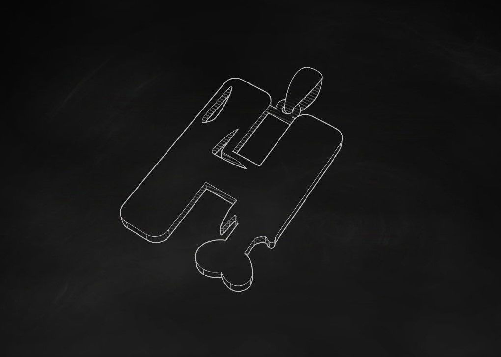 Model 959 H Zombie Initial Letter Alphabet Pendant 3D print model_9
