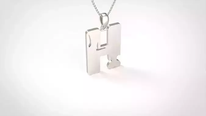 Model 959 H Zombie Initial Letter Alphabet Pendant 3D print model