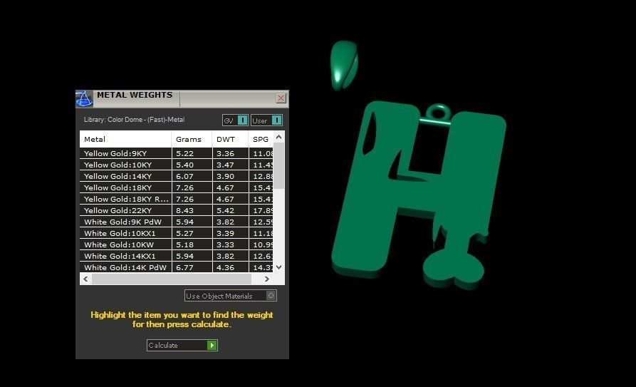 Model 959 H Zombie Initial Letter Alphabet Pendant 3D print model_10