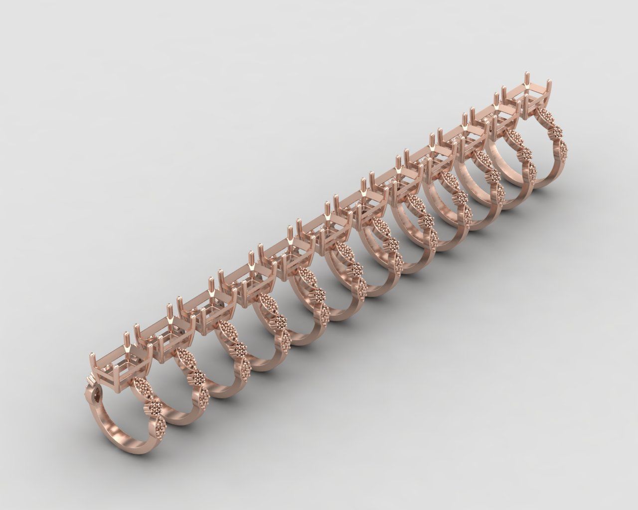 Pack of Emerald rings 55-MWC 3D print model_10