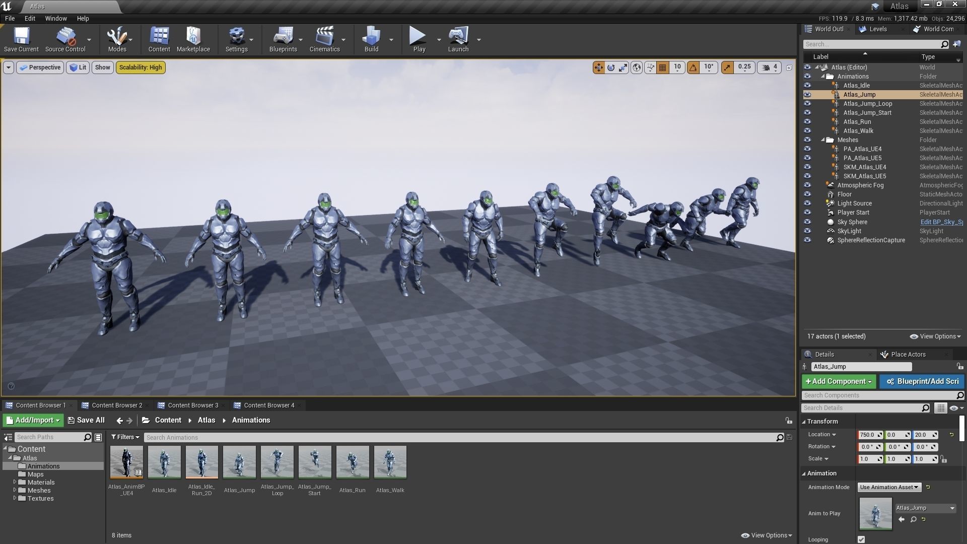 Atlas - Rigged Sci-Fi Character Low-poly 3D model_21