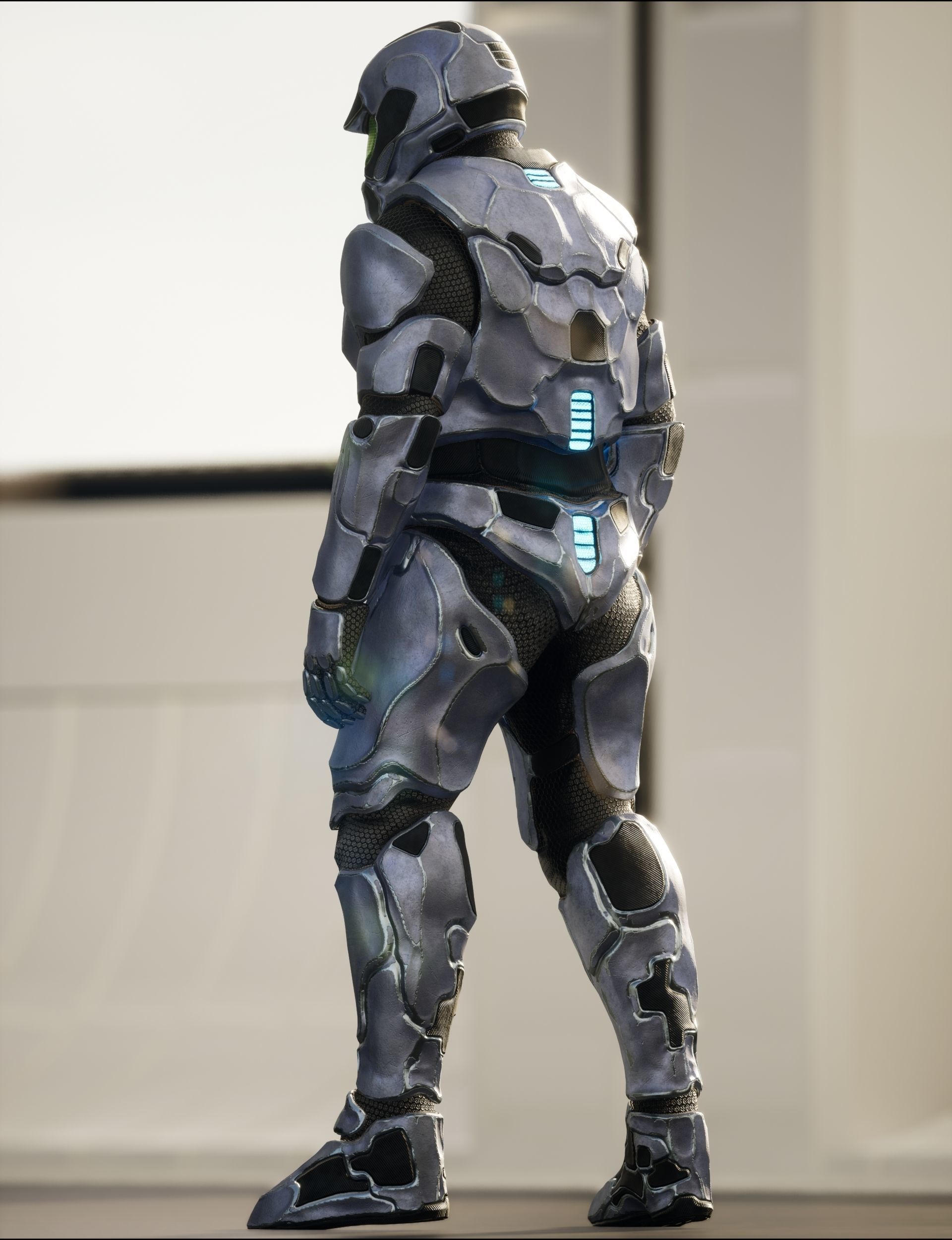 Atlas - Rigged Sci-Fi Character Low-poly 3D model_3