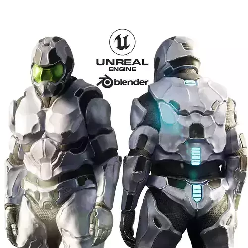 Atlas - Rigged Sci-Fi Character Low-poly 3D model